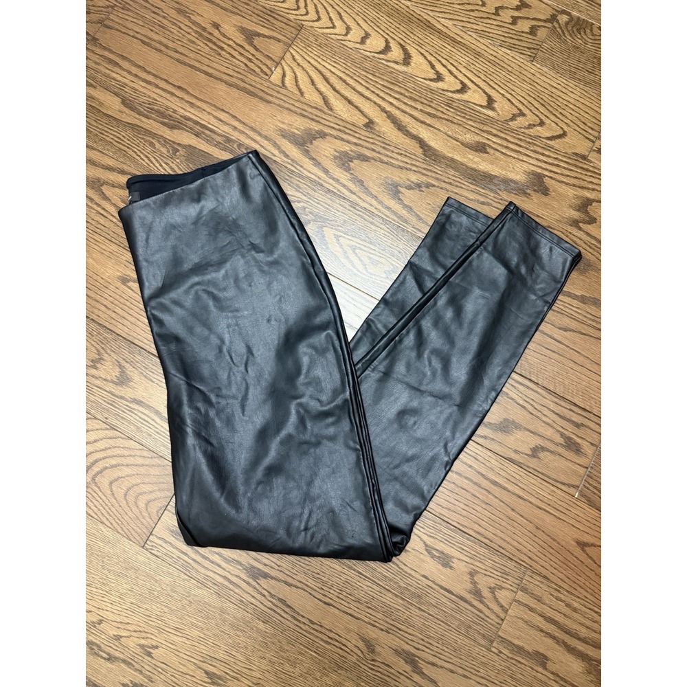 HALOGEN Nordstrom Sz 1X Faux Leather Black Leggings Trousers Pants Party Glam - Picture 3 of 11